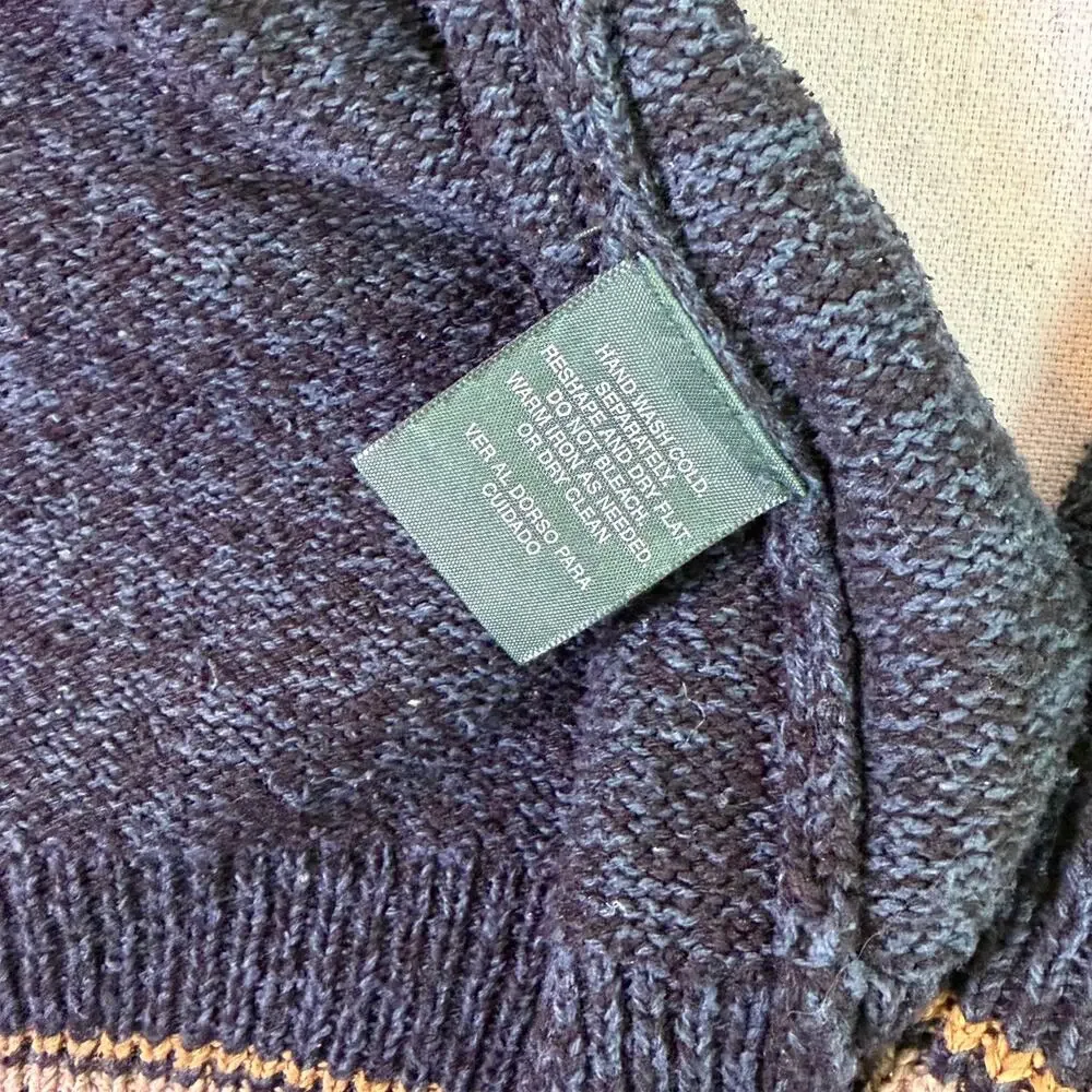 Vintage 90s Hunt Club Argyle Crewneck Sweater Men's Med Silk Cotton Grandpacore - Picture 11 of 11